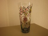 Vase verre peint printemps 