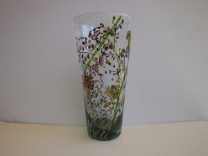 Vase peint fleuri à la main