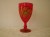 Vase sur pied peint rouge