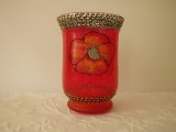 Vase peint rouge coquelicot