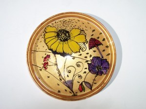 Assiette en verre "printemps" à l'unité ou en lot par 6