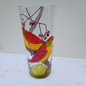 Vase en verre peint