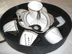 Ensemble gouter 6 tasses porcelaine