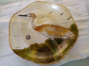 Plateau en verre oiseau